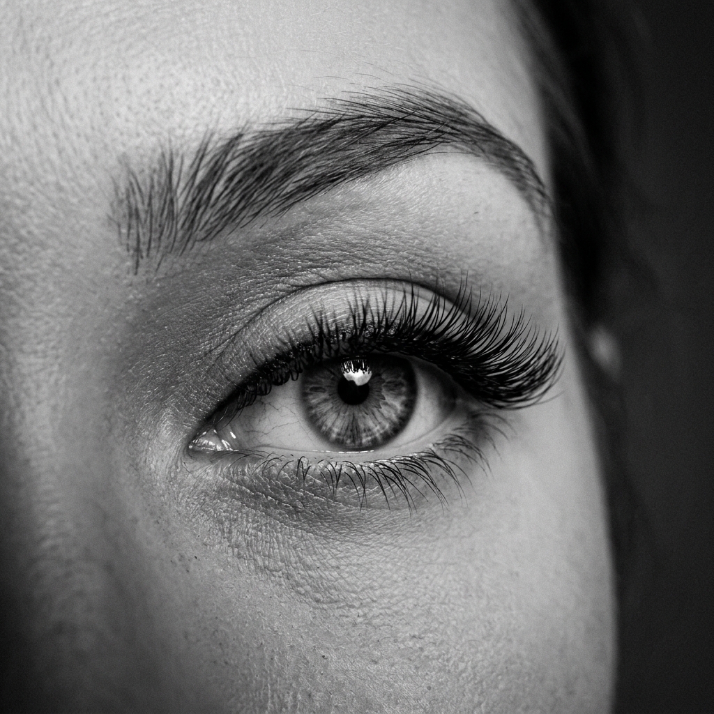 Macro de pestañas lujosas